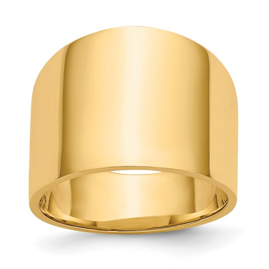14k Yellow Gold Large Polished Dome Cigar Band
