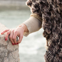 Thumbnail for 14 Karat Rose Gold Plated Rose Quartz and CZ Cuff Bracelet