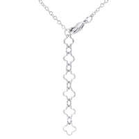 Thumbnail for .21 Ct Rhodium Necklace with Floral Links