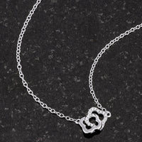 Thumbnail for .21 Ct Rhodium Necklace with Floral Links