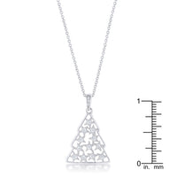 Thumbnail for .2 ct CZ Rhodium Christmas Tree Pave Holiday Pendant