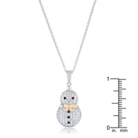 Thumbnail for .35 ct CZ Two-Tone Snowman Pave Holiday Pendant