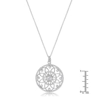Thumbnail for 1.4 Ct Rhodium Pendant Necklace with Interlocking Circles and CZ
