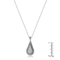 Thumbnail for .37 Ct Tear Drop Rhodium Pendant Necklace with CZ