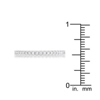 Thumbnail for 0.11ct CZ Rhodium Plated Classic Band Ring With Round Cut Cubic Zirconia In A Pave Setting