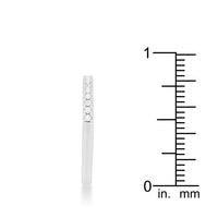 Thumbnail for 0.11ct CZ Rhodium Plated Classic Band Ring With Round Cut Cubic Zirconia In A Pave Setting