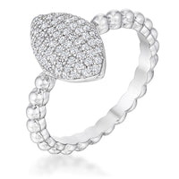 Thumbnail for .3Ct Beautiful Oval-Designed Rhodium Ring With Clear CZ
