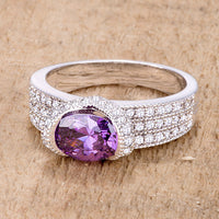 Thumbnail for 1.6 Ct Amethyst Oval CZ Ring