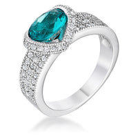 Thumbnail for 1.6 Ct Aqua Oval CZ Ring