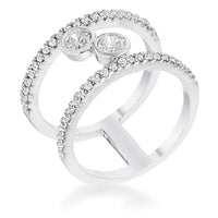 Thumbnail for .86Ct Rhodium Plated Floating Bubbles CZ Ring