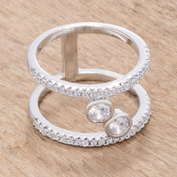 Thumbnail for .86Ct Rhodium Plated Floating Bubbles CZ Ring