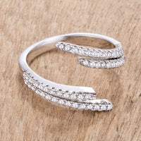 Thumbnail for 1.12Ct Delicate Rhodium Plated CZ Wrap Ring