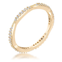 Thumbnail for .42Ct Dainty 18k Gold Plated Micro Pave CZ Stackable Eternity Ring