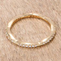 Thumbnail for .42Ct Dainty 18k Gold Plated Micro Pave CZ Stackable Eternity Ring