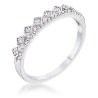 Thumbnail for .14Ct Rhodium Plated CZ Mini Crown Stackable Band