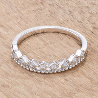 Thumbnail for .14Ct Rhodium Plated CZ Mini Crown Stackable Band