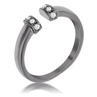 Thumbnail for Hematite Petite CZ Clear Open Cuff Ring