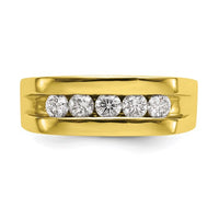 Thumbnail for 10-Karat 5-Stone Lab Grown Diamond SI1/SI2, G H I, Men's Channel Band