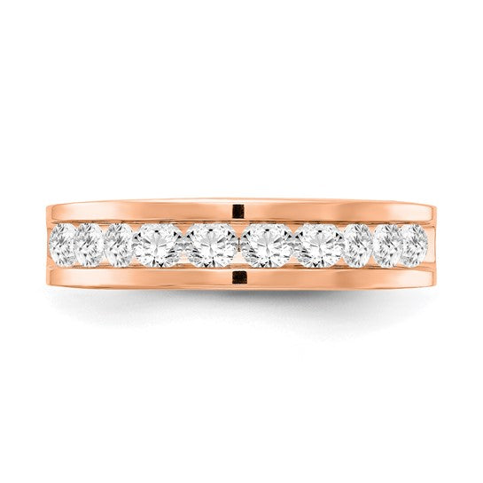 10-karat Gents 10-Stone Lab Grown Diamond SI+, H+, Channel Band