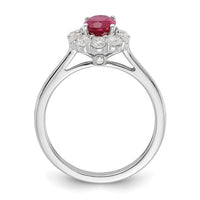 Thumbnail for 14k WG Cr. Oval Ruby & Lab Grown Dias Fashion Ring