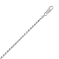 Thumbnail for 040 Rhodium Plated Rope Chain Necklace (1.8mm)