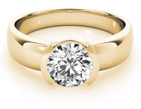 Thumbnail for 14 Karat Yellow gold Half-Bezel Engagement Ring Mounting