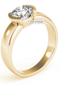 Thumbnail for 14 Karat Yellow gold Half-Bezel Engagement Ring Mounting