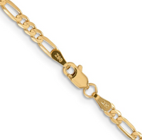 Thumbnail for 14k 3mm Concave Open Figaro Chain 22