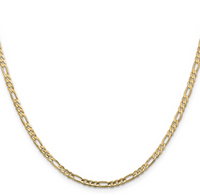 Thumbnail for 14k 3mm Concave Open Figaro Chain 22