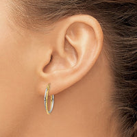 Thumbnail for 14-Karat Yellow and White Gold Diamond Cut Twisted Hoop Earrings