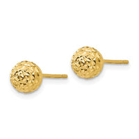 Thumbnail for 14-Karat Diamond Cut Ball Post Earrings