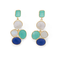 Thumbnail for 14 Karat Gold Plated Brass Multi Stone Fashion Earrings