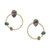 Thumbnail for 14 Karat Gold Plated Brass Multi Stone Fashion Earrings