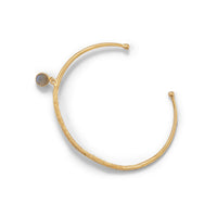 Thumbnail for 14 Karat Gold Plated Brass Cuff with Labradorite Charm