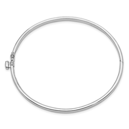 14-karat White Gold 3.6mm Polished Solid Hinged Bangle Bracelet