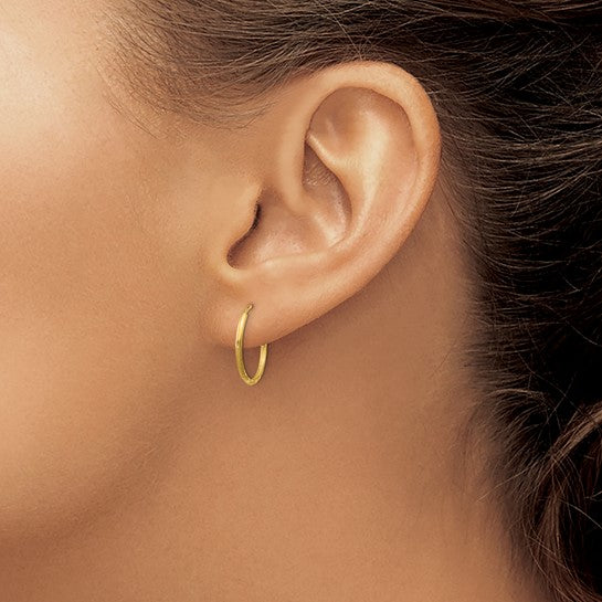 14karat 1.25mm Diamond-cut Endless Hoop Earring