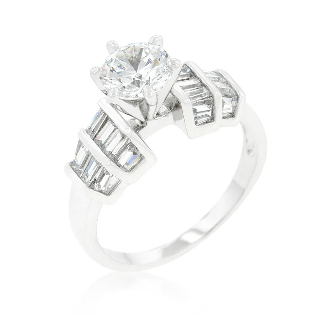 The Perugia  Round Center CZ Engagement Ring