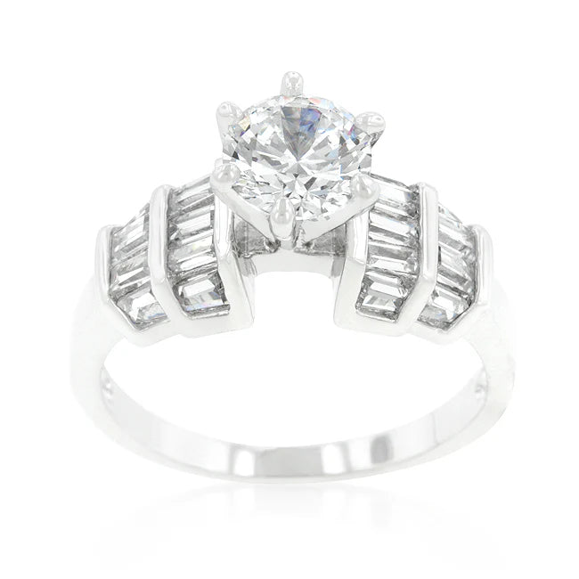The Perugia  Round Center CZ Engagement Ring