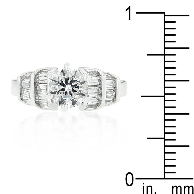 The Perugia  Round Center CZ Engagement Ring