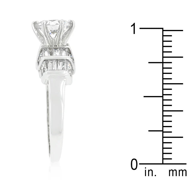 The Perugia  Round Center CZ Engagement Ring