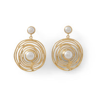 Thumbnail for 14 Karat Gold Plated Brass Cultured Freshwater Pearl Fashion Earrings