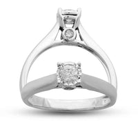 Thumbnail for LADIES SOLITAIRE RING 1/6 CT ROUND DIAMOND 10K WHITE GOLD 