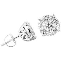 Thumbnail for LADIES EARRINGS 1/2 CT ROUND DIAMOND 14K WHITE GOLD