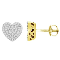 Thumbnail for LADIES HEART EARRINGS 1/3 CT ROUND DIAMOND 10K YELLOW GOLD