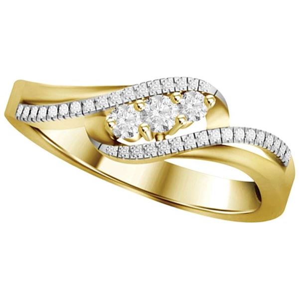 LADIES RING 1/6 CT ROUND DIAMOND 10K YELLOW GOLD 