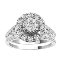 Thumbnail for LADIES BRIDAL RING SET 1 1/4 CT ROUND DIAMOND 14K WHITE GOLD
