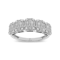 Thumbnail for LADIES RING 1 CT ROUND/BAGUETTE DIAMOND 14K WHITE GOLD