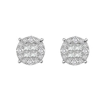 Thumbnail for LADIES EARRINGS 1 1/2 CT ROUND/PRINCESS DIAMOND 14K WHITE GOLD