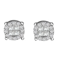 Thumbnail for LADIES EARRINGS 3/4 CT ROUND/PRINCESS DIAMOND 14K WHITE GOLD