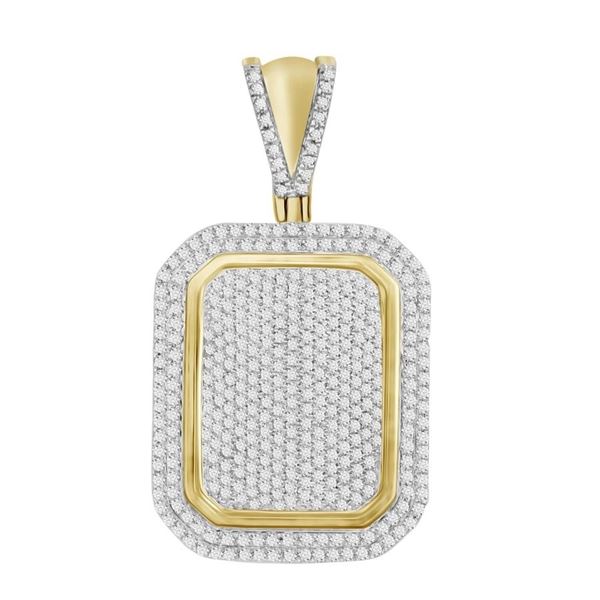 MEN'S PENDANT 1 CT ROUND DIAMOND 10K YELLOW GOLD